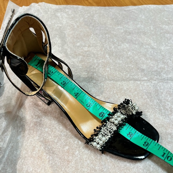 NWOT - Shein Pearl Décor Rhinestone Slipper Sandal *Black (Size 7) - Picture 3 of 12